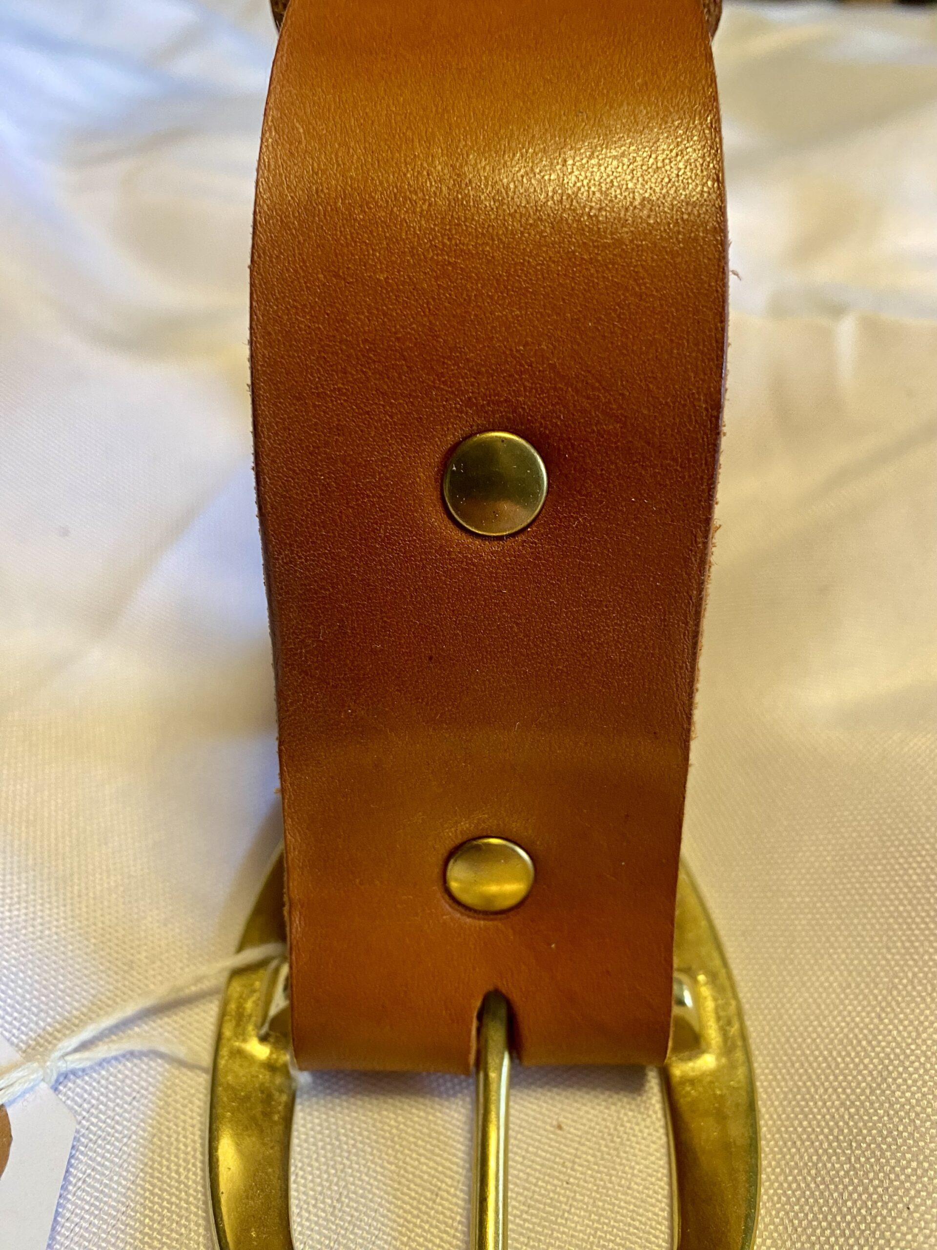 Læderbælte cognac farvet 2. Sortering - Billede 4