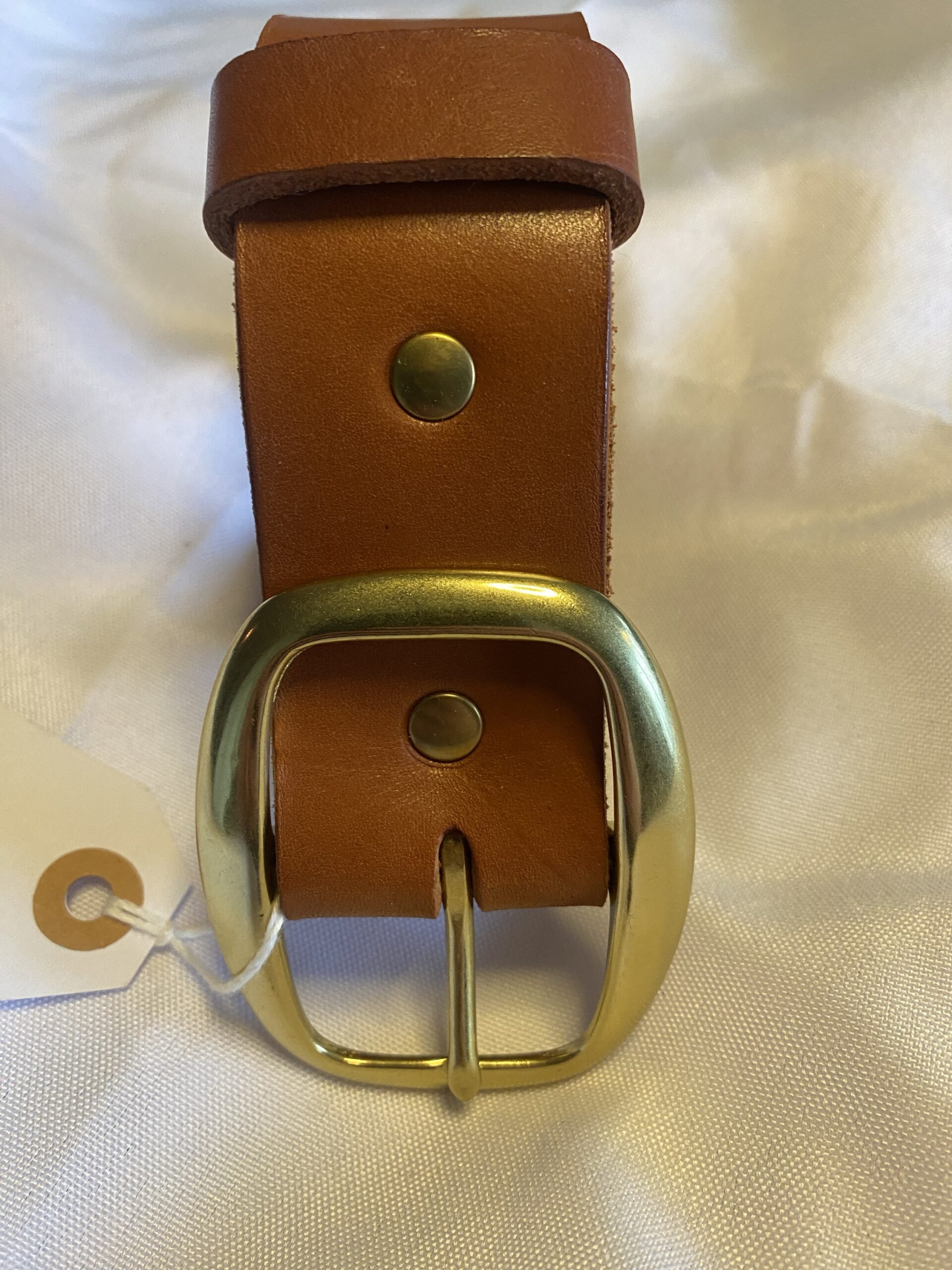 Læderbælte cognac farvet 2. Sortering - Billede 2