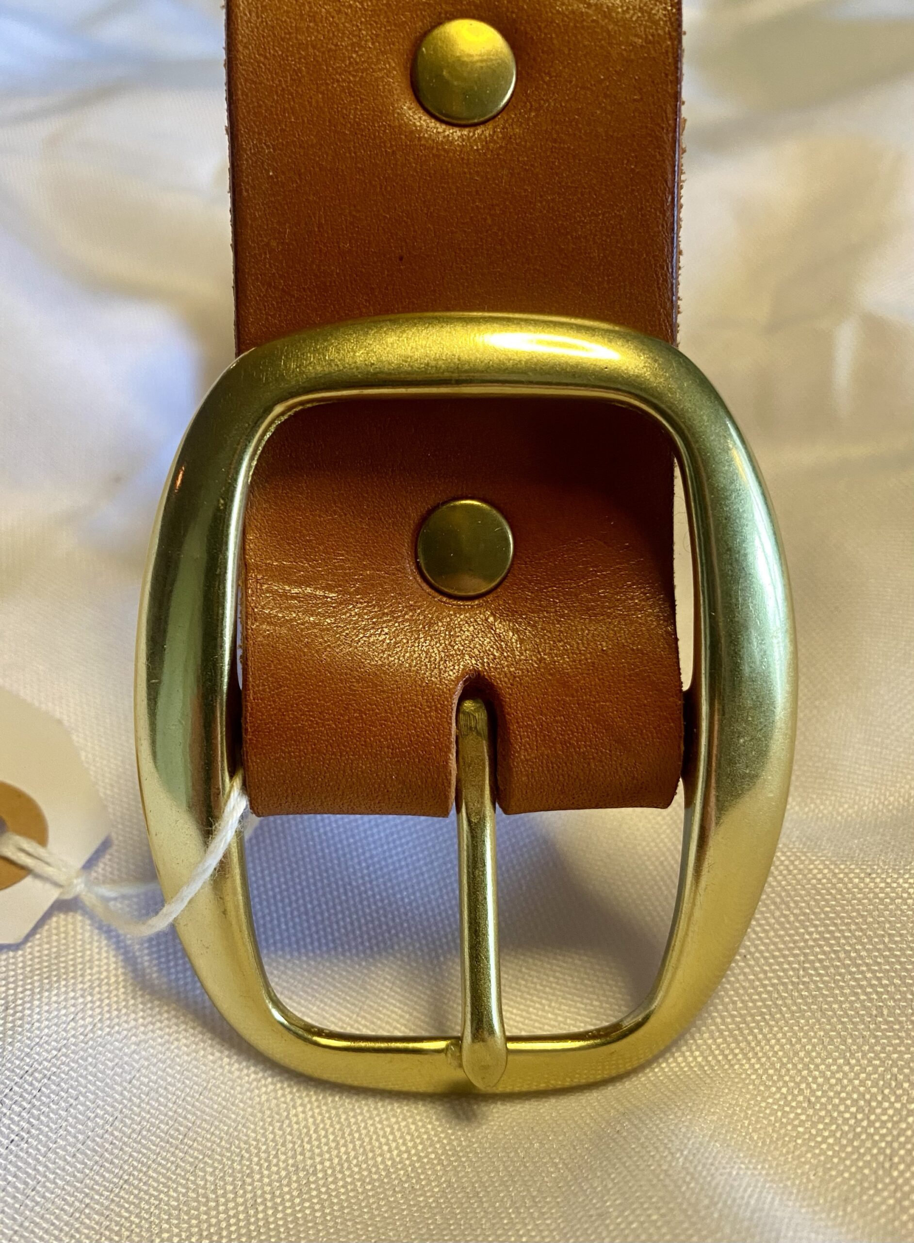 Læderbælte cognac farvet 2. Sortering - Billede 3