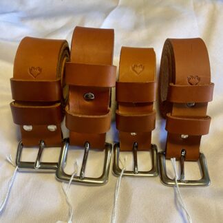 Læderbælte naturfarvet 2. Sortering