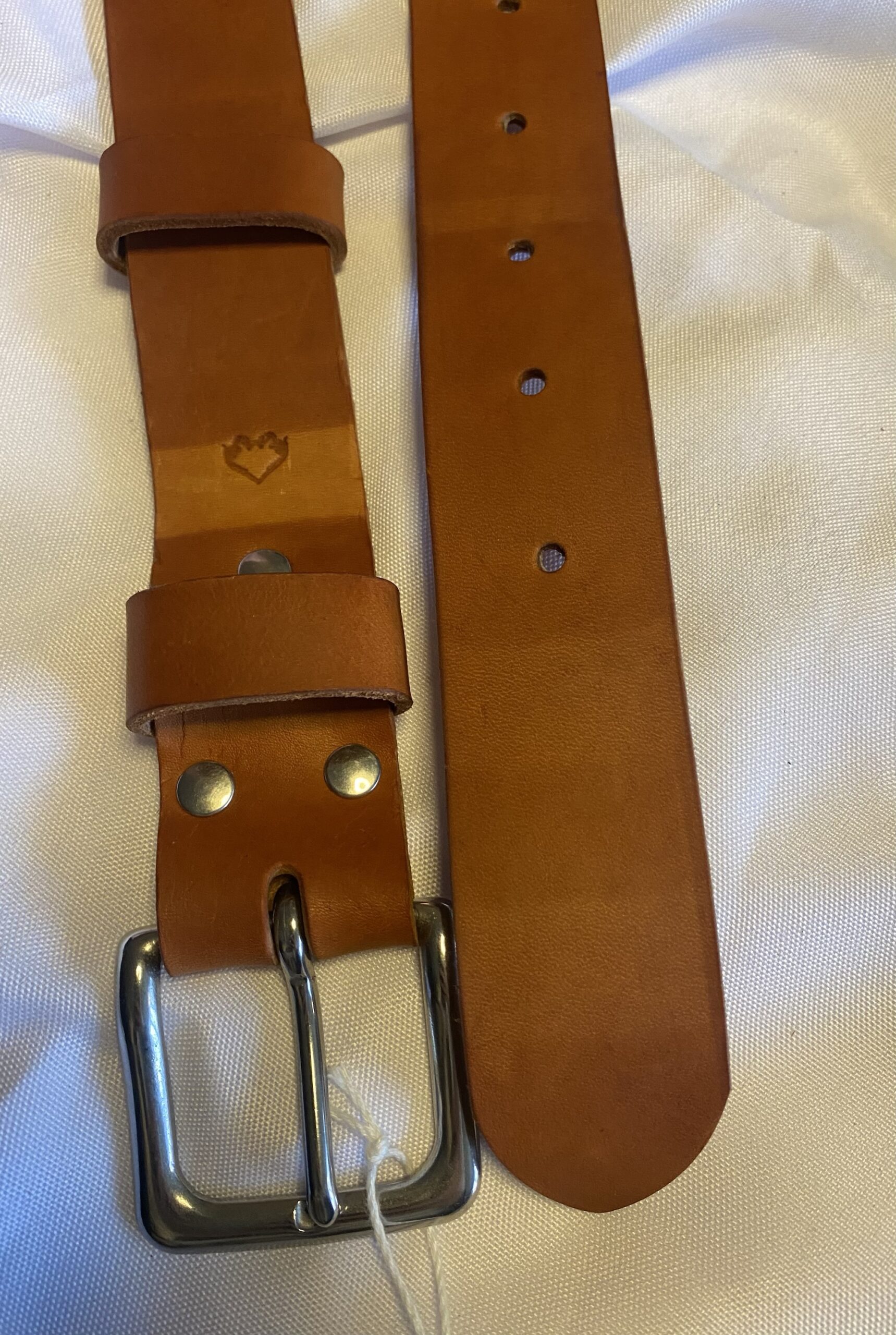 Læderbælte naturfarvet 2. Sortering - Billede 2