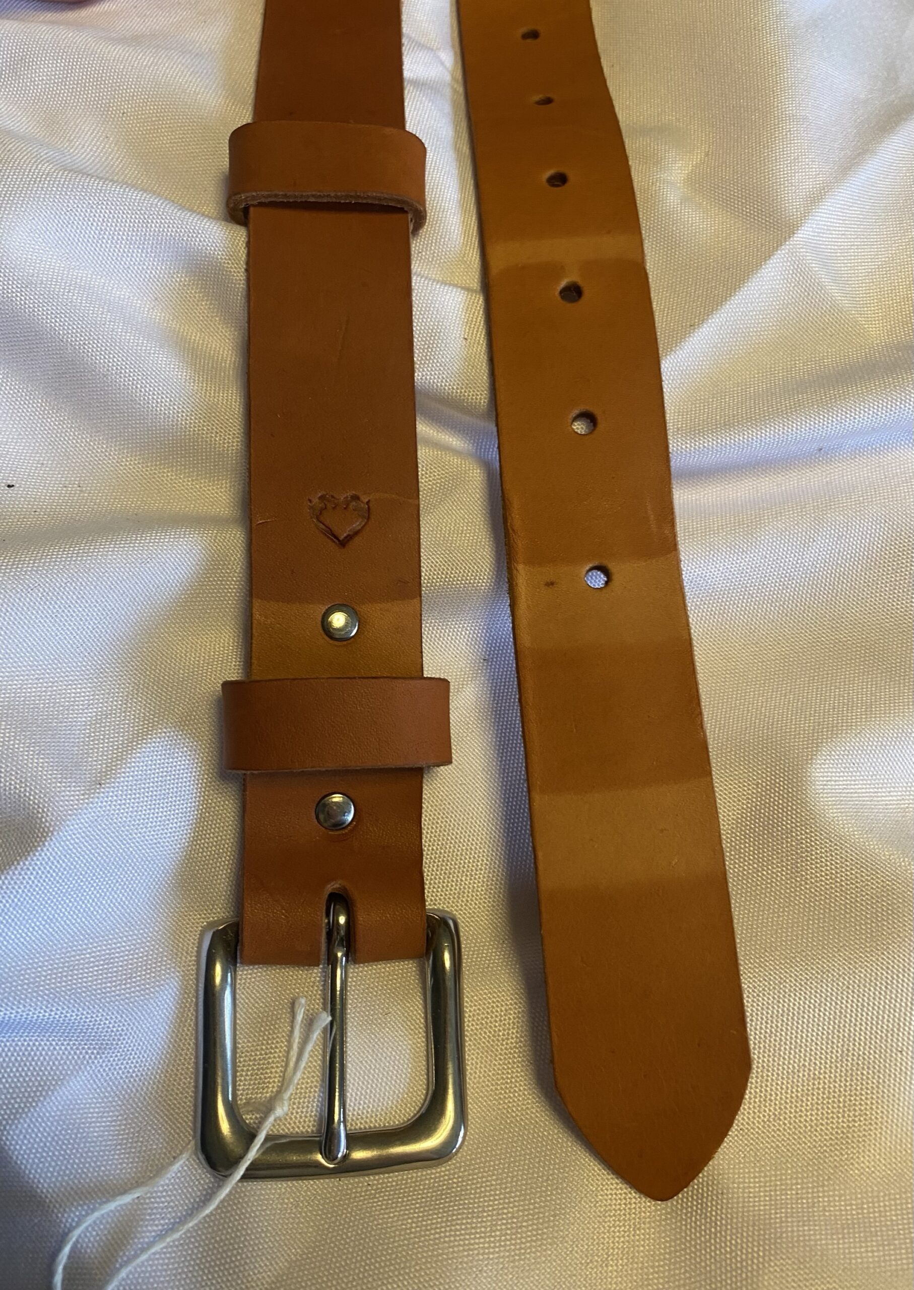 Læderbælte naturfarvet 2. Sortering - Billede 5