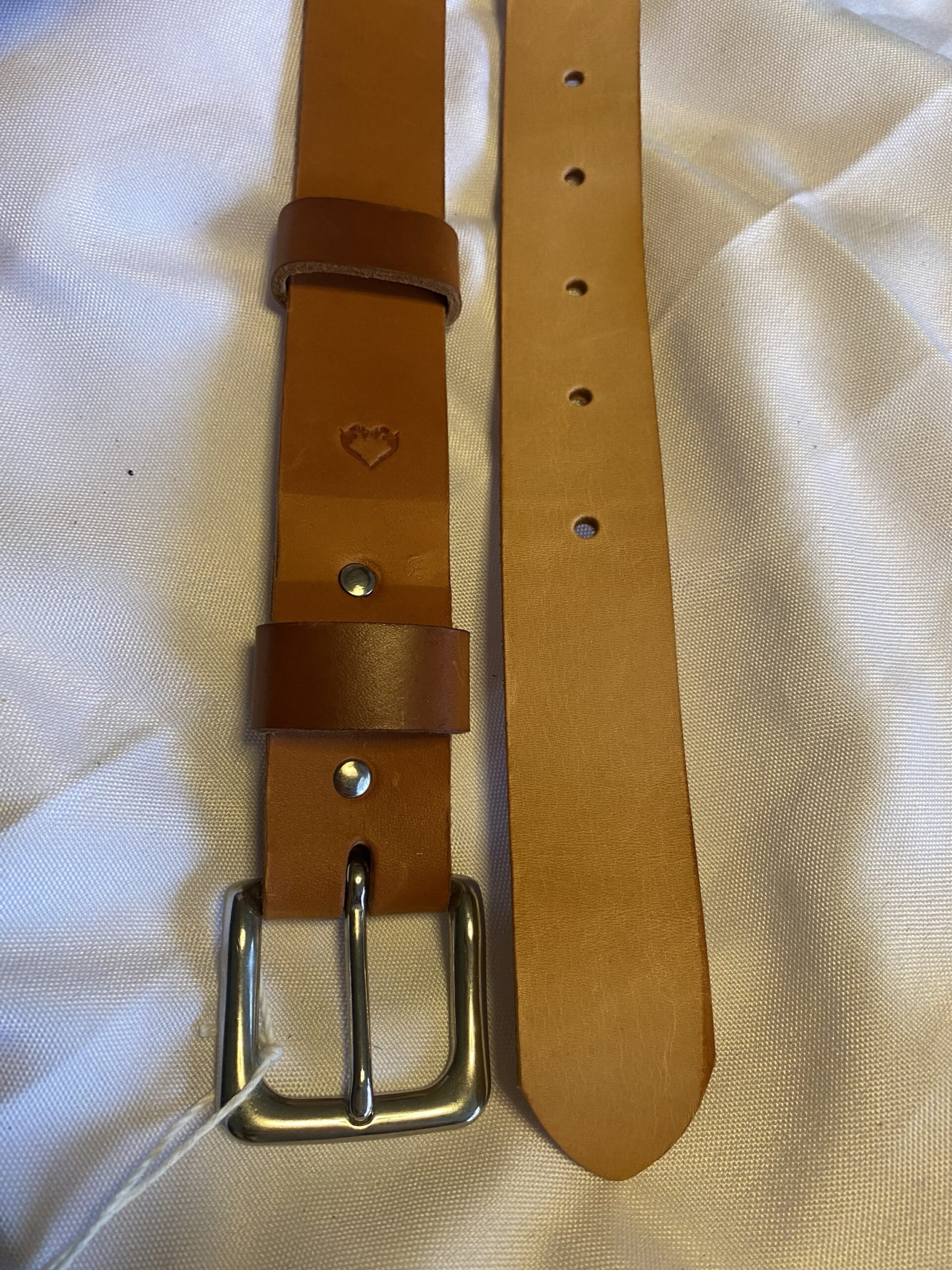 Læderbælte naturfarvet 2. Sortering - Billede 4